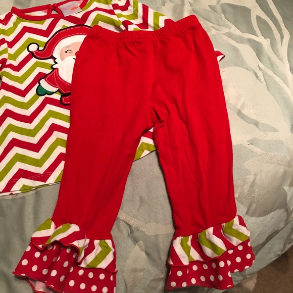 🎅🏻nursery rhyme Christmas Santa holiday outfit red and green 18mo - Picture 4 of 7